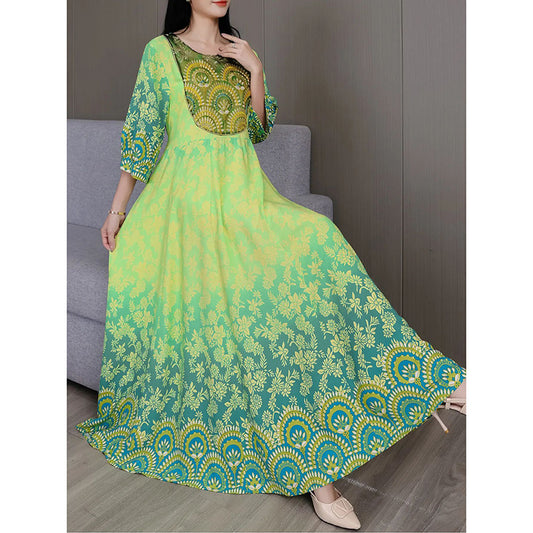 Women's Vibrant Bohemian Embroidered Maxi