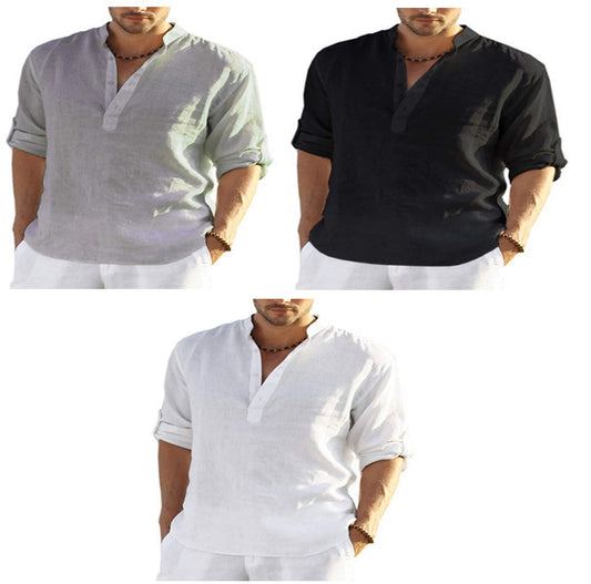 Men's Turkish Cotton Linen Shirt