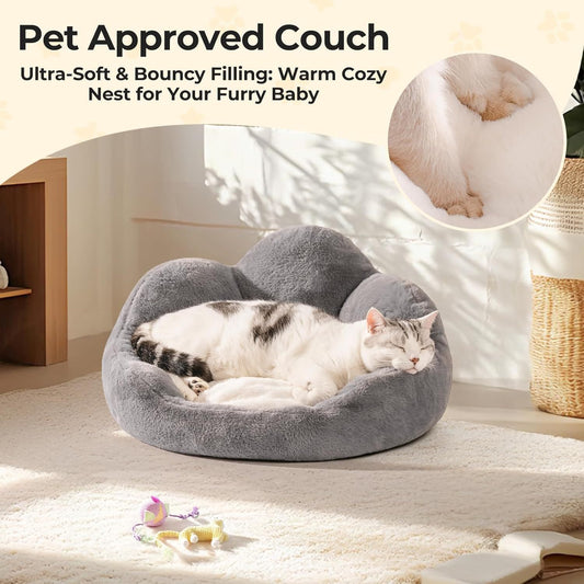 MEWOOFUN Cat Bed And Small Dog Bed, Washable