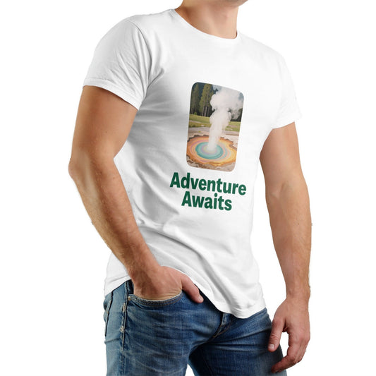 Solid Color Printed Men's Pure Cotton T-shirt