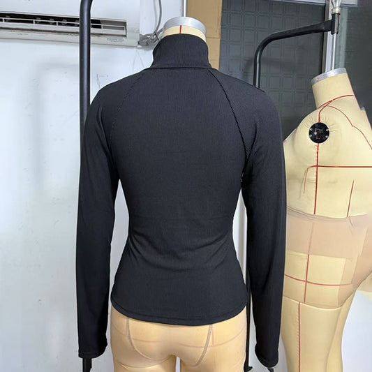 Half-Zip Long Sleeve Knit Shirt