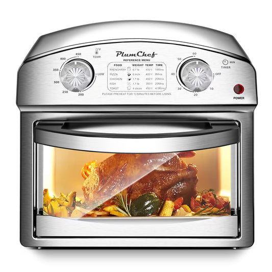 Classic Stainless Steel Air Fryer With Dual Knob Control