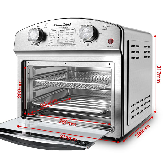 Classic Stainless Steel Air Fryer With Dual Knob Control
