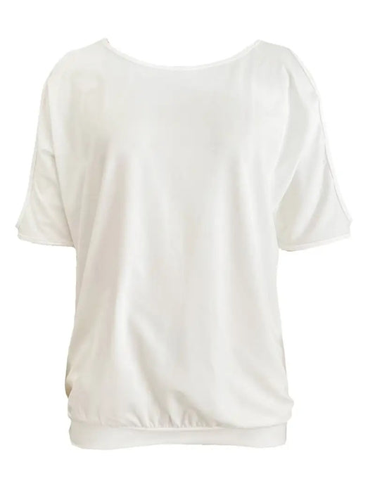 Solid Color Round Neck Top