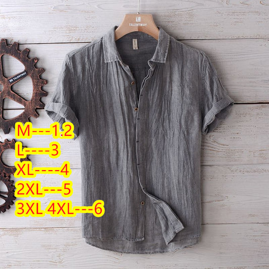 Turkish Retro Distressed Linen Shirt