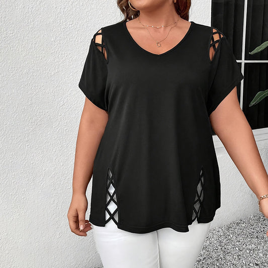 Women's Criss Cross V Neck Top
