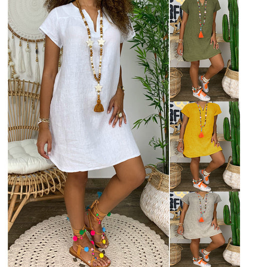 Womens Summer Casual V Neck Shirt