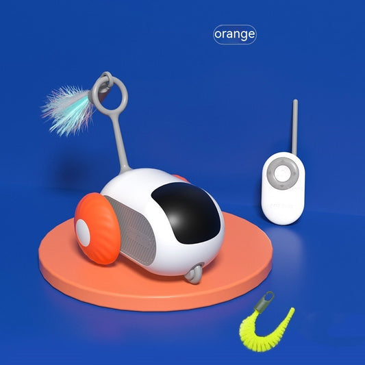 Remote Control Smart Cat Car Toy — Automatic Self-Moving, Obstacle-Avoiding Interactive Toy with USB Charging & Replacement Head
