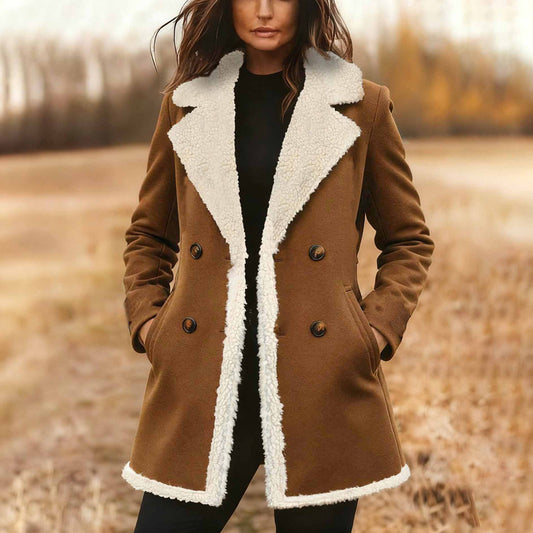 Suede-Look Trench Coat