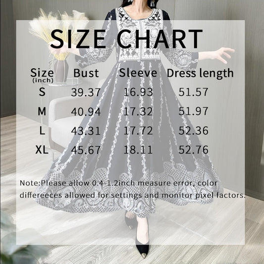 Women's Ethnic Style Floral Embroidered Maxi