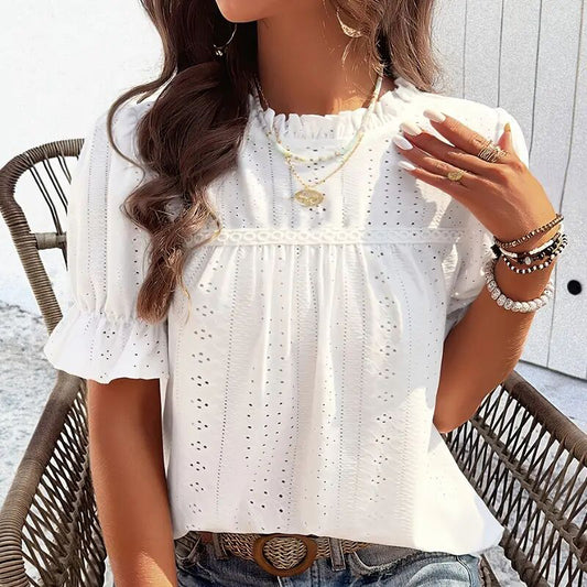 Women's Elegant Ruffle Detail Top