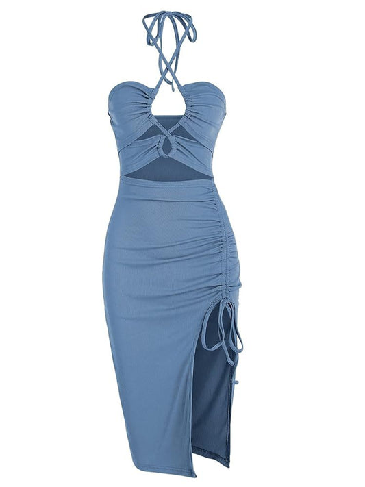 Sex Midi Halter Dress For Party