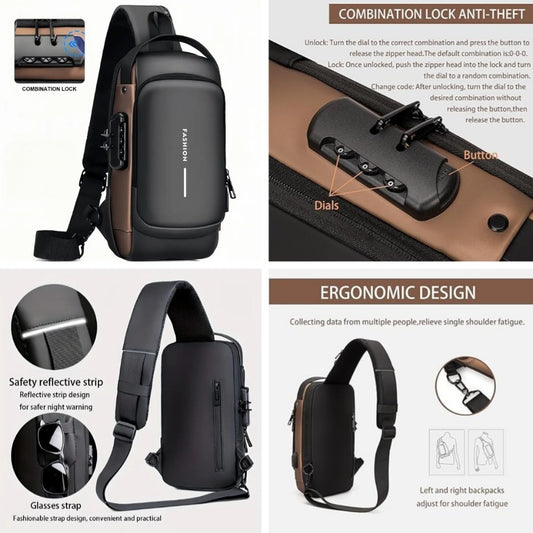 Men Waterproof Motorcycle Chest Bag