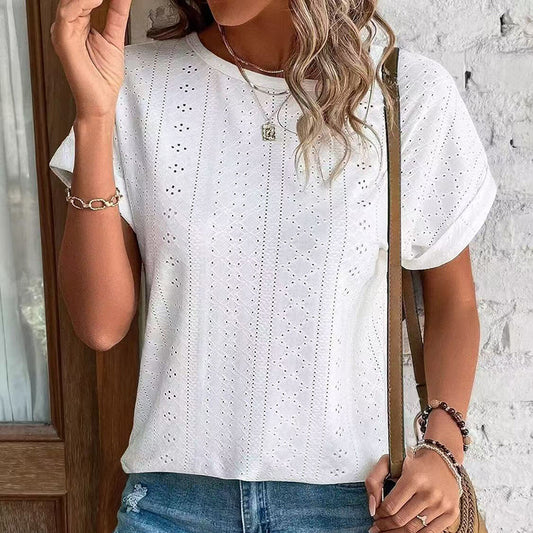 Women's Eyelet Embroidery Top