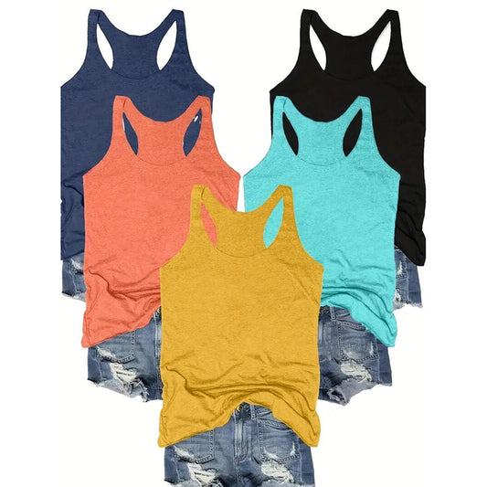Women's Racerback Tank Tops x5 Pieces Set