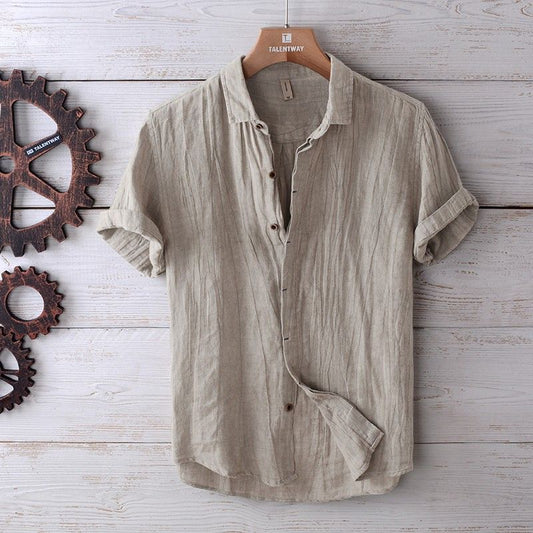 Turkish Retro Distressed Linen Shirt