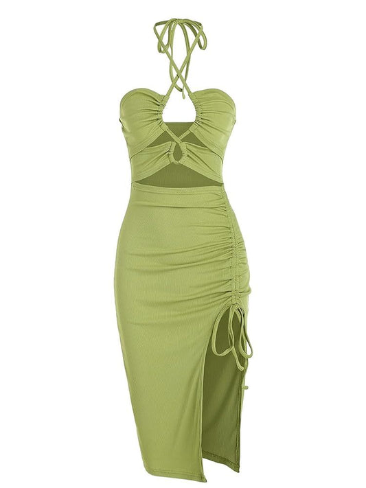Sex Midi Halter Dress For Party