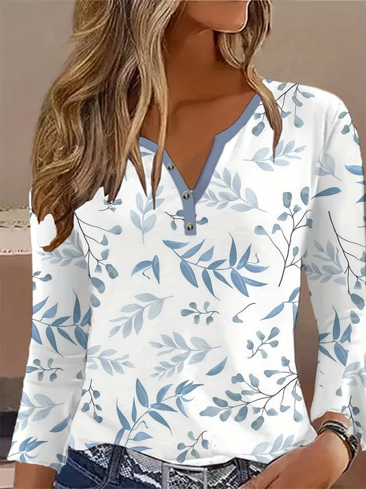 Leaf Printed Casual Top
