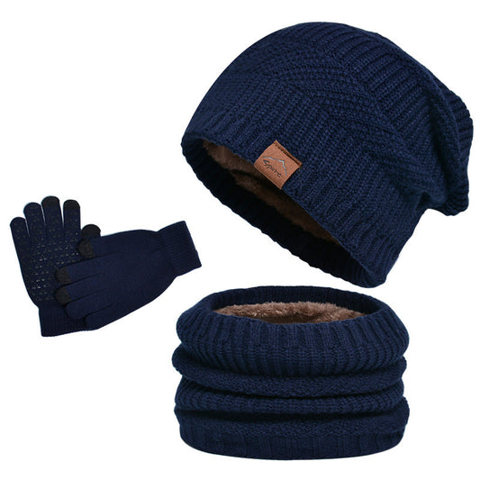 Winter Fleece-lined Warm Hat Scarf Gloves