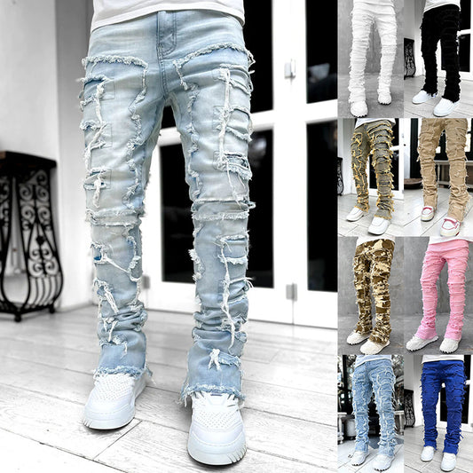 Men Patched Pants
