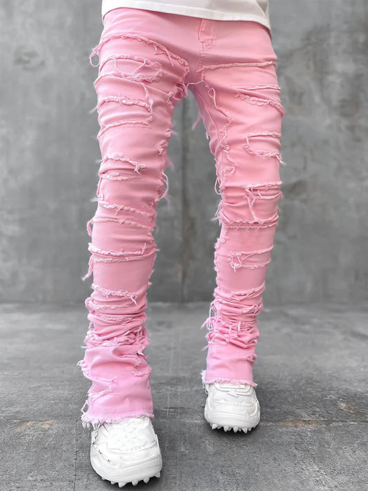 Men Patched Pants