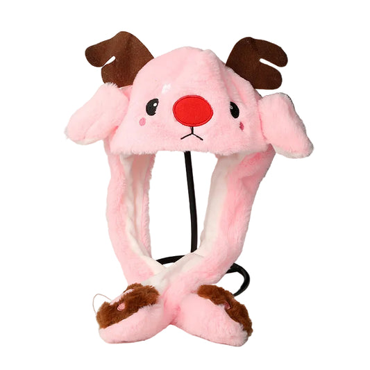Plush Moving Ear Hat