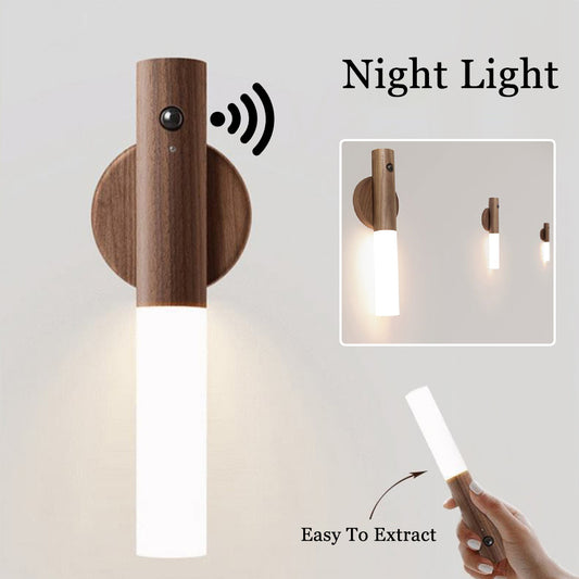 Smart LED Magnetic Wood Wireless Night Light