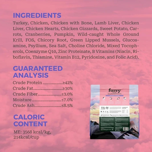 FURRY WONDER Freeze Dried Dog Food, 16 Oz