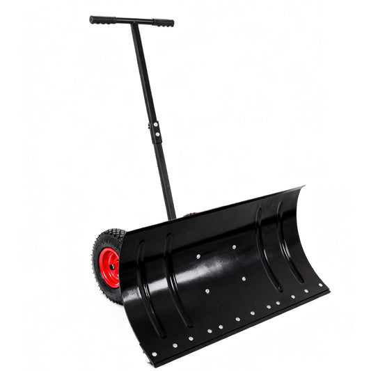 High Metal Snowplow Features Two Wheels