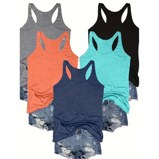 Women's Racerback Tank Tops x5 Pieces Set