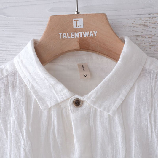 Turkish Retro Distressed Linen Shirt