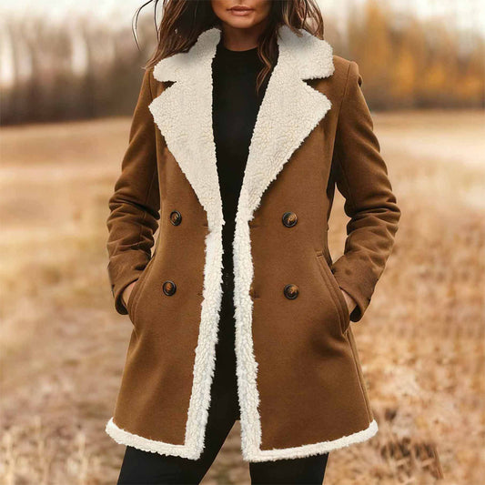 Suede-Look Trench Coat