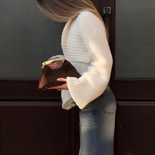 Elegant Irregular Hem Cardigan Sweater