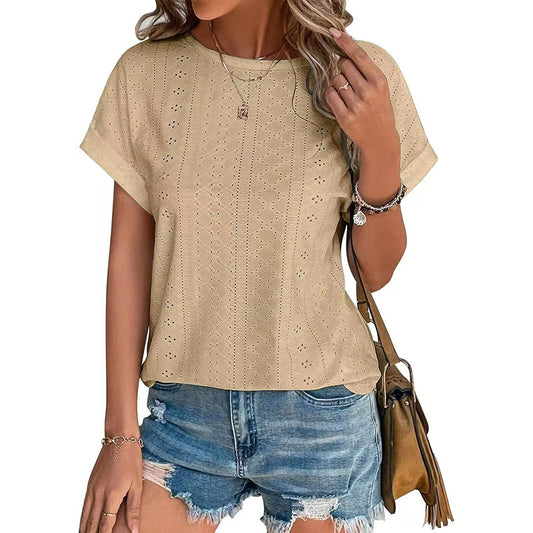 Women's Eyelet Embroidery Top