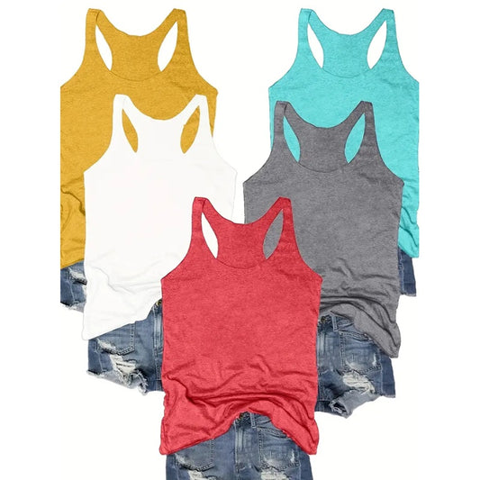 Women's Racerback Tank Tops x5 Pieces Set