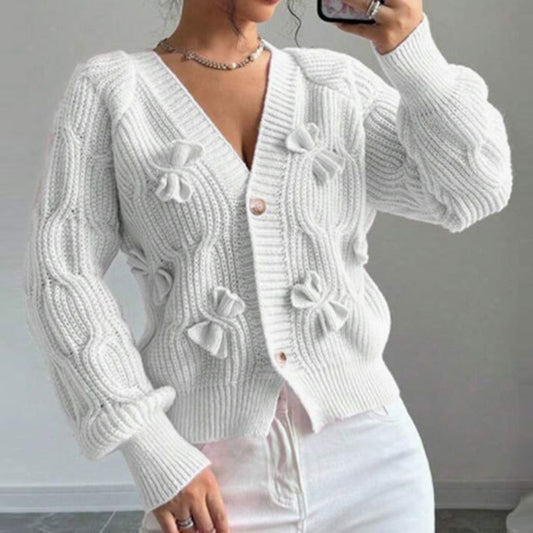 Women's Bow Cropped Cardigan