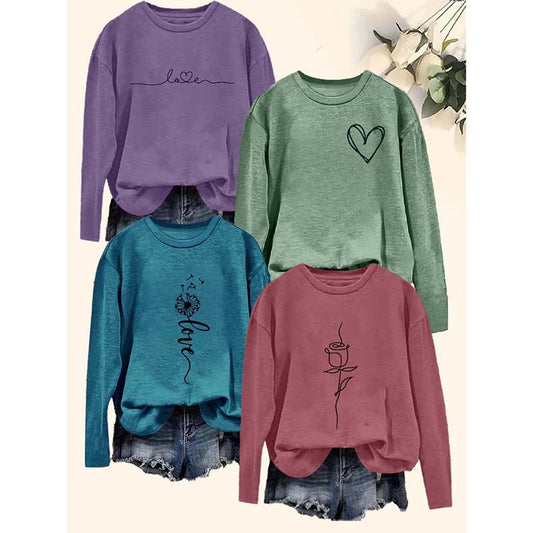 4 Packs Dandelion Graphic Tops
