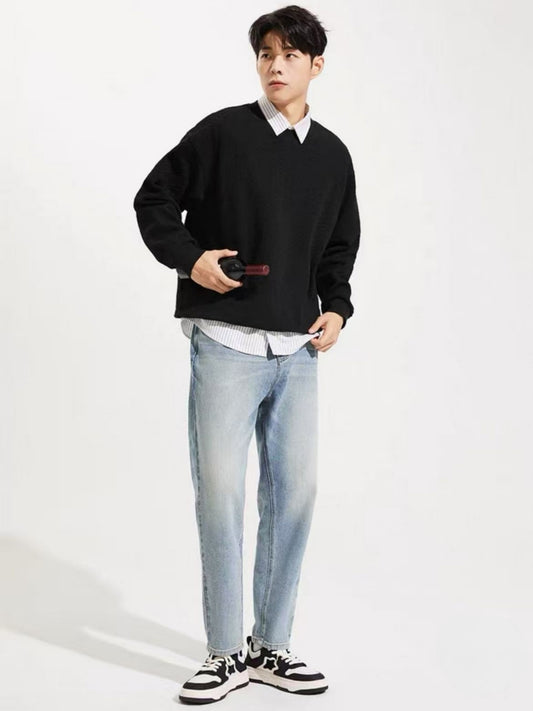 Jacquard Round Neck Hoodie