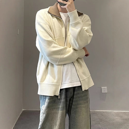 Barne Style Contrast Color Knitted Cardigan