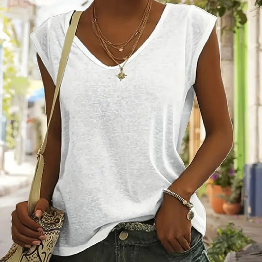 Women's Cap Sleeve V Neck Tops x3 Pieces