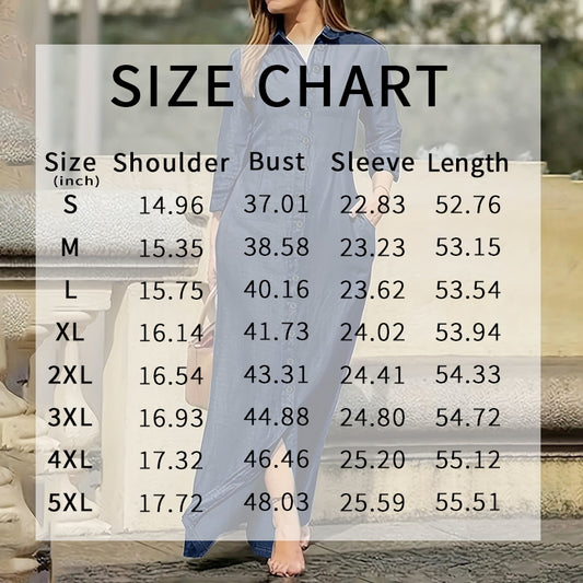 Women's Denim Maxi Dress With Pockets