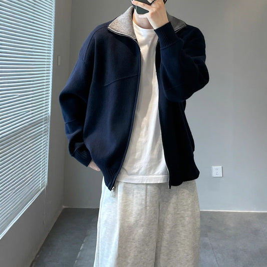 Barne Style Contrast Color Knitted Cardigan