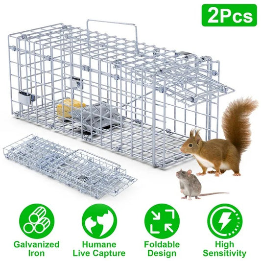 2Pcs Foldable Rat Trap Cage