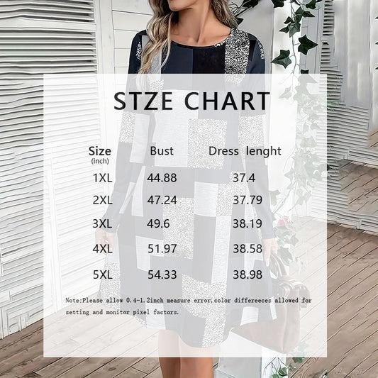 Digital Print Elegant Spring & Fall Dress