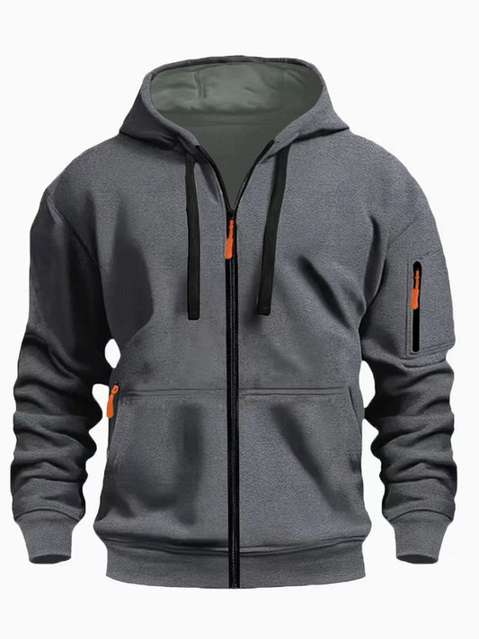 Zipper Hooded Sweatshirt