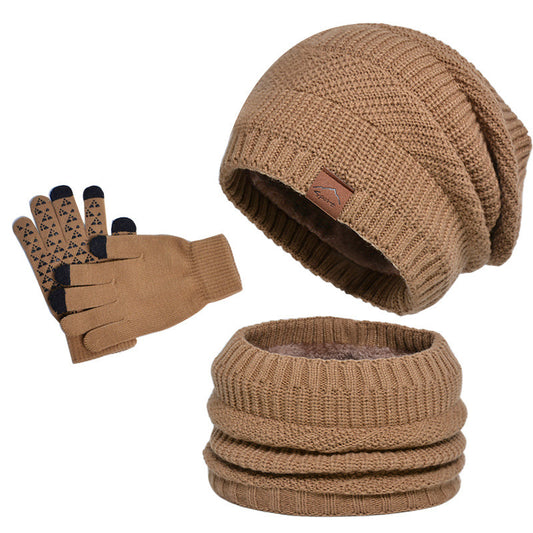Winter Fleece-lined Warm Hat Scarf Gloves