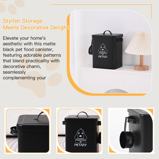 Metal Pet Food Storage Container With Spoon