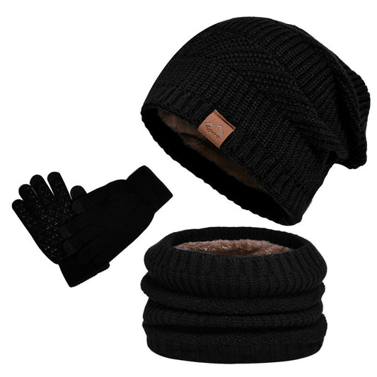 Winter Fleece-lined Warm Hat Scarf Gloves