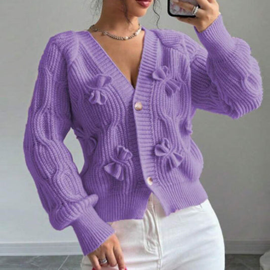Women's Bow Cropped Cardigan